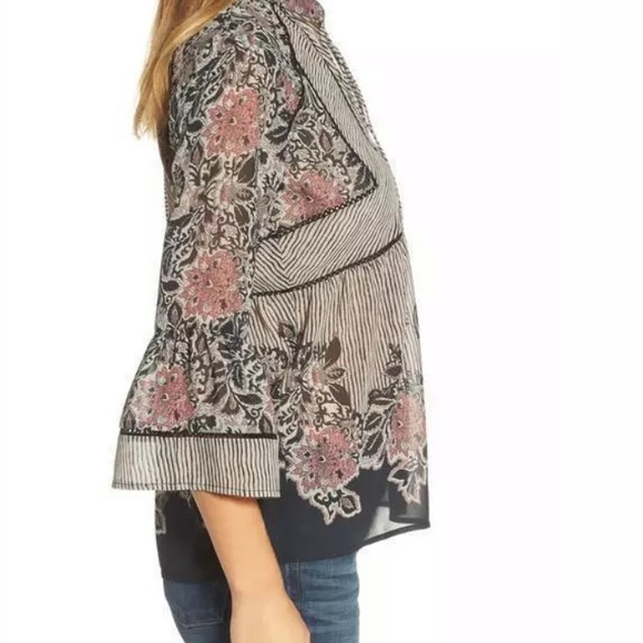 Lucky Brand Mixed Print Top - Picture 4 of 12